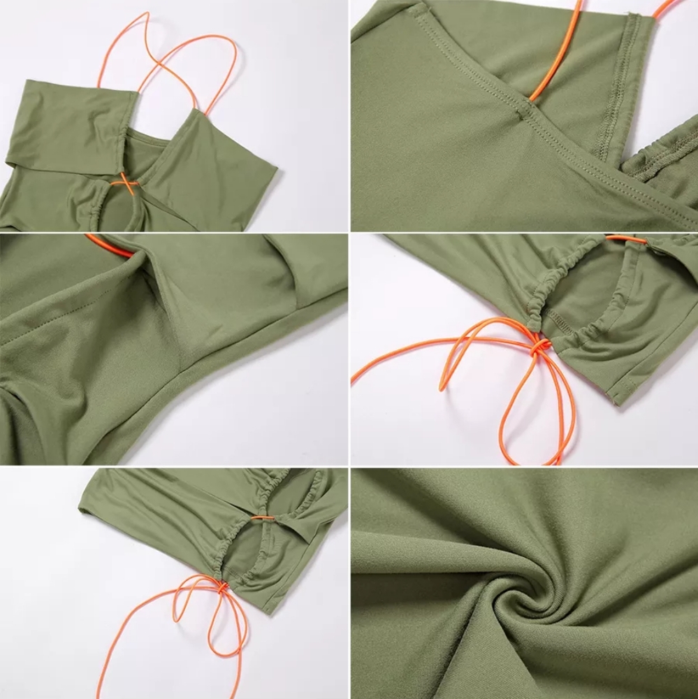 💋DRAWSTRING ROPE HOLLOW-OUT DRESS!!! - Picture 6 of 15